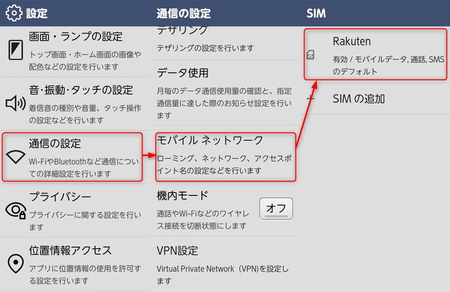 「らくらくスマートフォン a」のAPN設定を手動で設定！