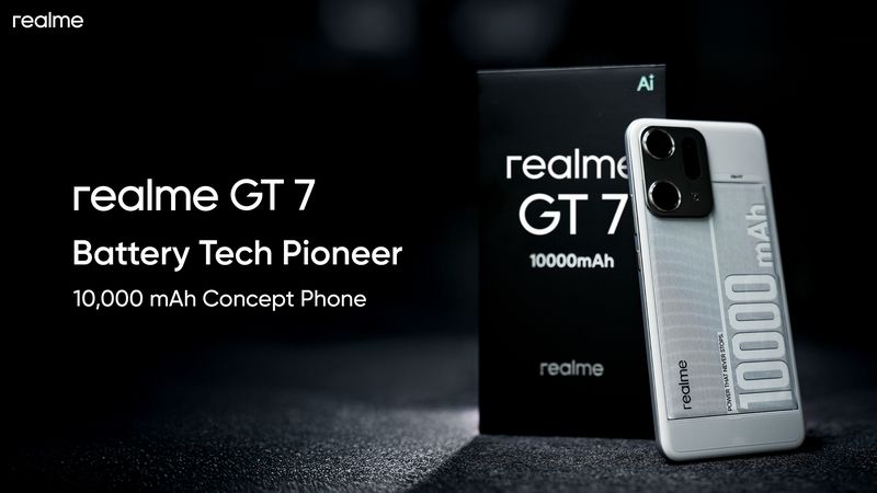 10,000mAhバッテリー搭載のrealme GT 7のコンセプトモデル