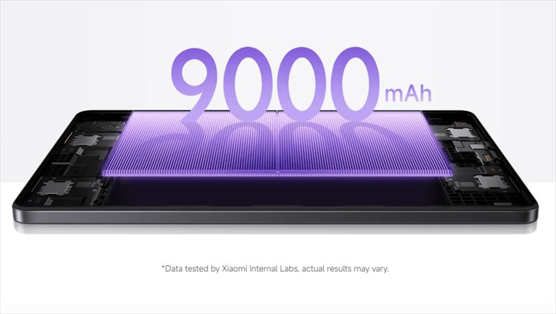 大容量9000mAhバッテリーを搭載!