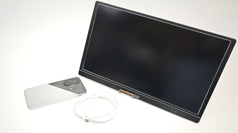 「POCO F7」とUSB-C入力対応のモバイルモニターを接続