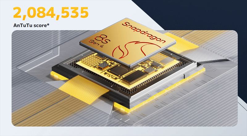 「Snapdragon 8s Gen4」搭載のハイパフォーマンス!
