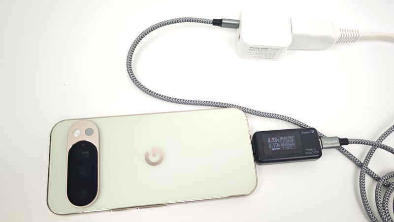 「Google Pixel 10 Pro」をおよそ16Wで充電