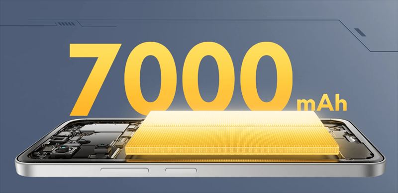 超大容量7000mAhバッテリーを搭載！