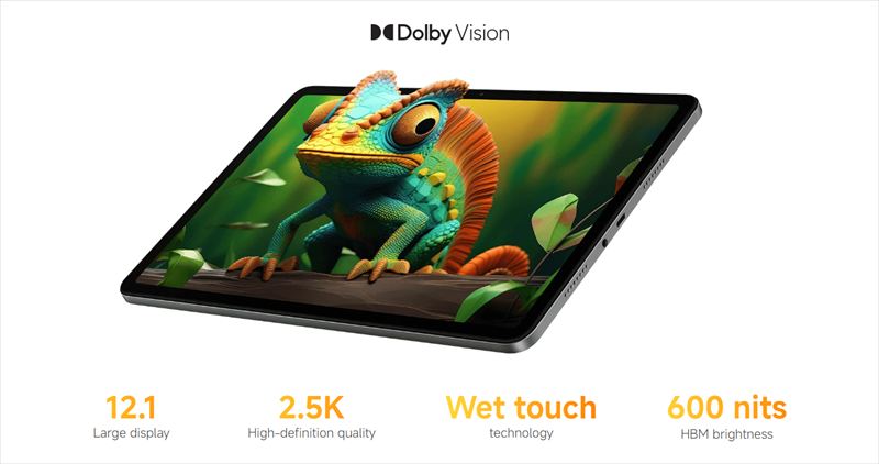 120Hz対応の12.1インチ液晶ディスプレイを搭載