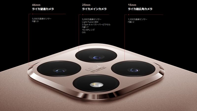 ライカ監修で充実構成のトリプルカメラを搭載！