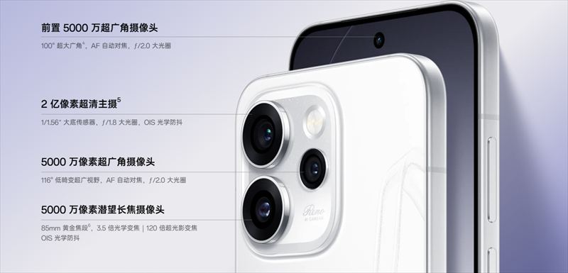 光学手ブレ補正対応の2億画素カメラを搭載!