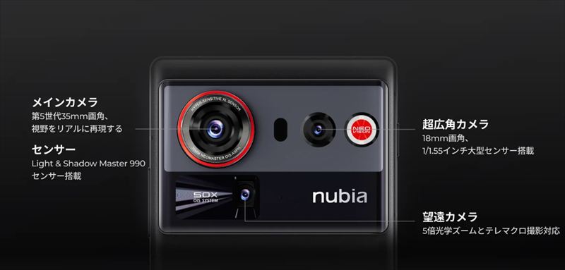 35mmカメラ有りの強力なトリプルカメラを搭載！