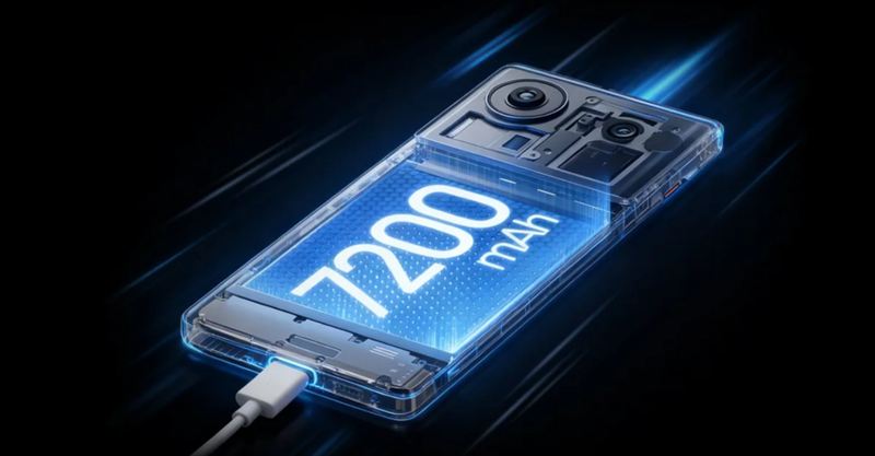 大容量7200mAhバッテリー＆パワフルな80W急速充電