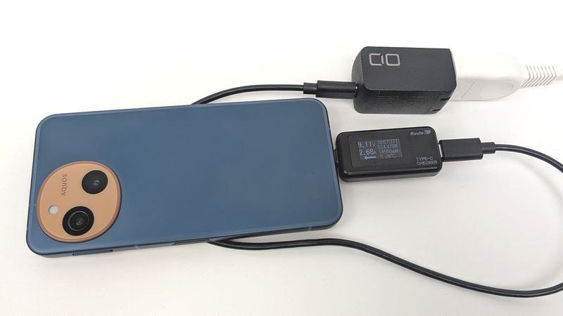 およそ25Wで充電