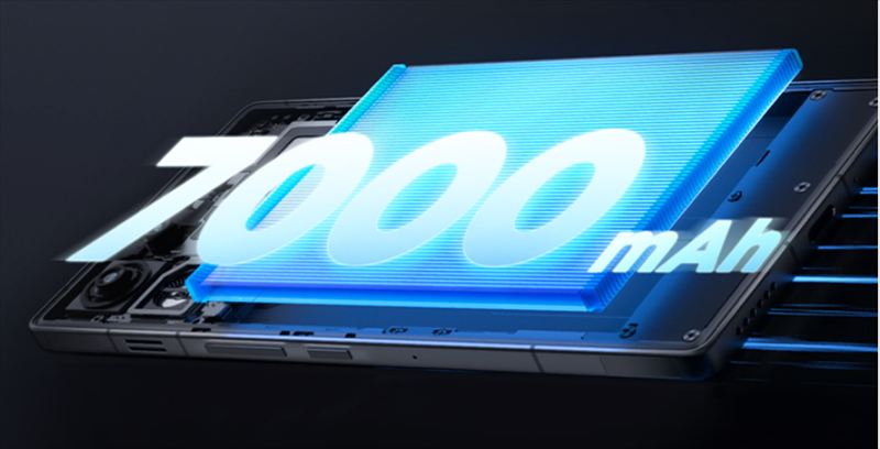 大容量7000mAhバッテリー＆120W急速充電に対応！