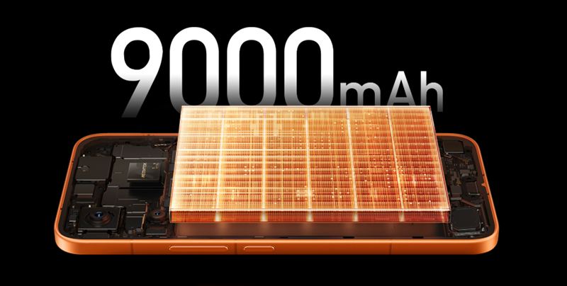 超大容量9000mAhバッテリー＆100W急速充電