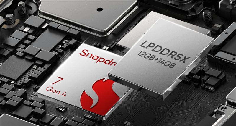 「Snapdragon 7 Gen4」搭載でミドルハイクラスのパフォーマンス！