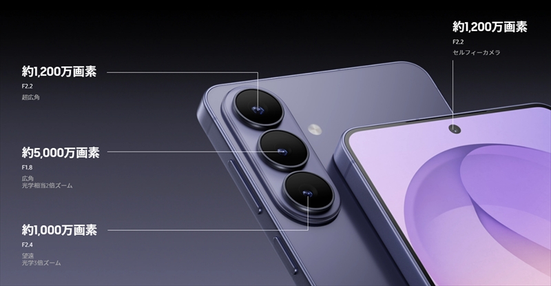 従来モデルとスペック同等のトリプルカメラを搭載！