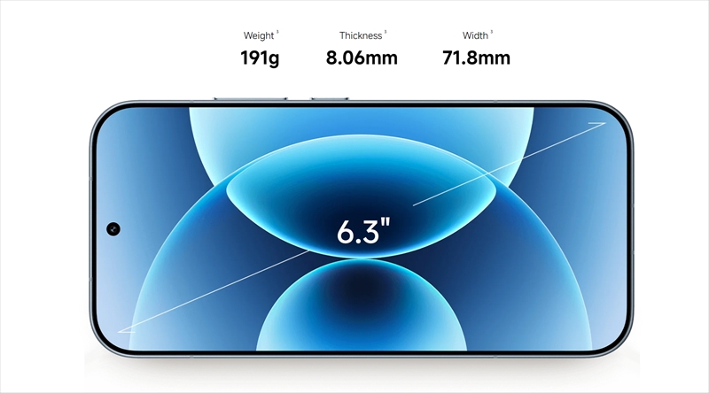 狭額縁デザインの6.3インチAMOLEDディスプレイ