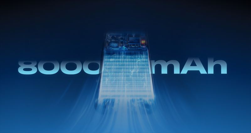大容量8000mAhバッテリー＆100W急速充電