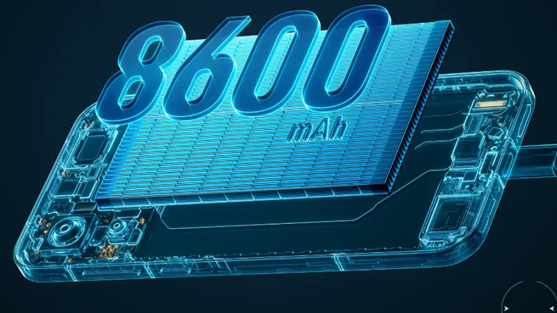 超大容量8600mAhバッテリー＆120W急速充電