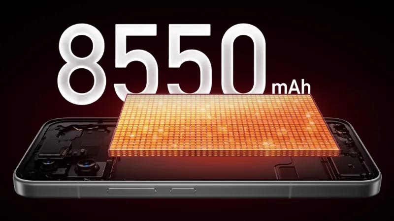 大容量8550mAhバッテリー＆100W急速充電の安心感