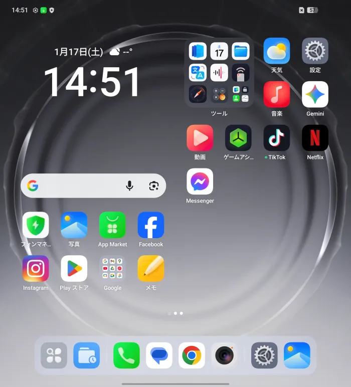 AndroidベースのColorOSを搭載