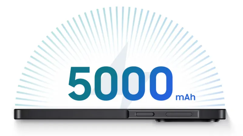 7.8mm薄型ボディに5000mAhバッテリーを搭載