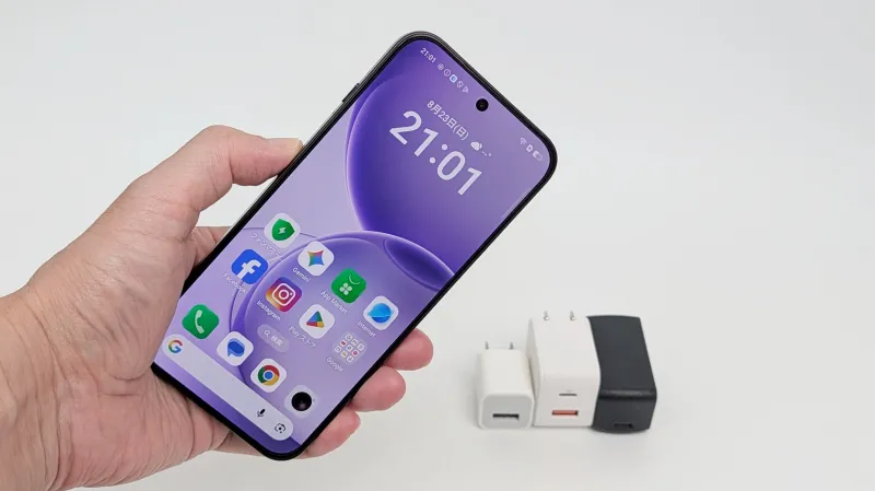 手持ちの充電器で「OPPO Reno16 5G」の充電ワット数を計測!