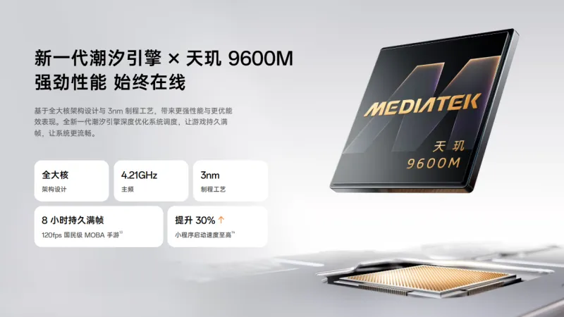 新たなSoC「Dimensity 9600M」を搭載